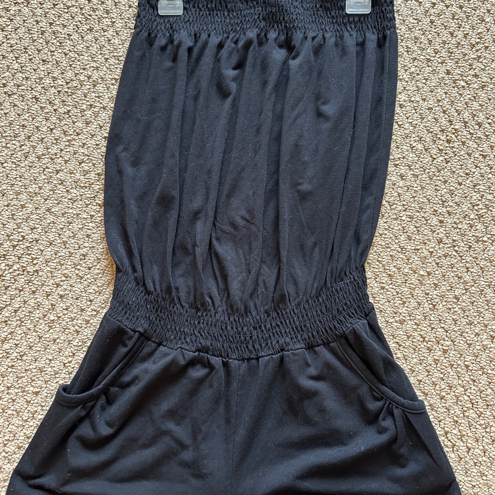Black Strapless Romper